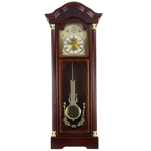 Bedford Clock Collection 33 Inch Chiming Pendulum Wall Clock in