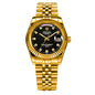 Elegant diamond-accented timepiece featuring calendar display