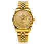 Elegant diamond-accented timepiece featuring calendar display