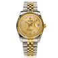 Elegant diamond-accented timepiece featuring calendar display