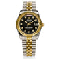 Elegant diamond-accented timepiece featuring calendar display