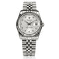 Elegant diamond-accented timepiece featuring calendar display