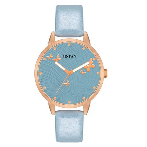 Chic Youthful Flutter Elegance Coordinated Stylish Crystal Timepiece
