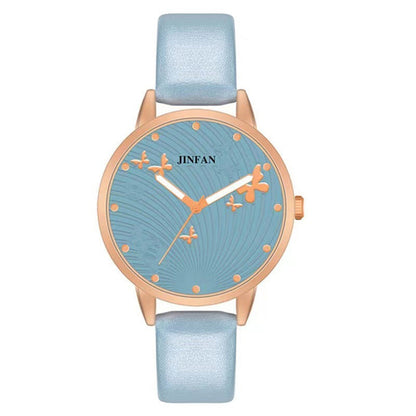 Chic Youthful Flutter Elegance Coordinated Stylish Crystal Timepiece