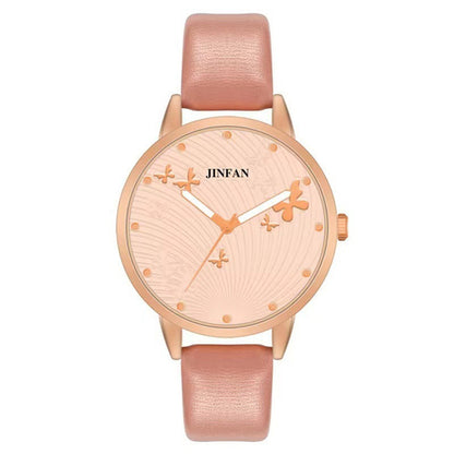 Chic Youthful Flutter Elegance Coordinated Stylish Crystal Timepiece