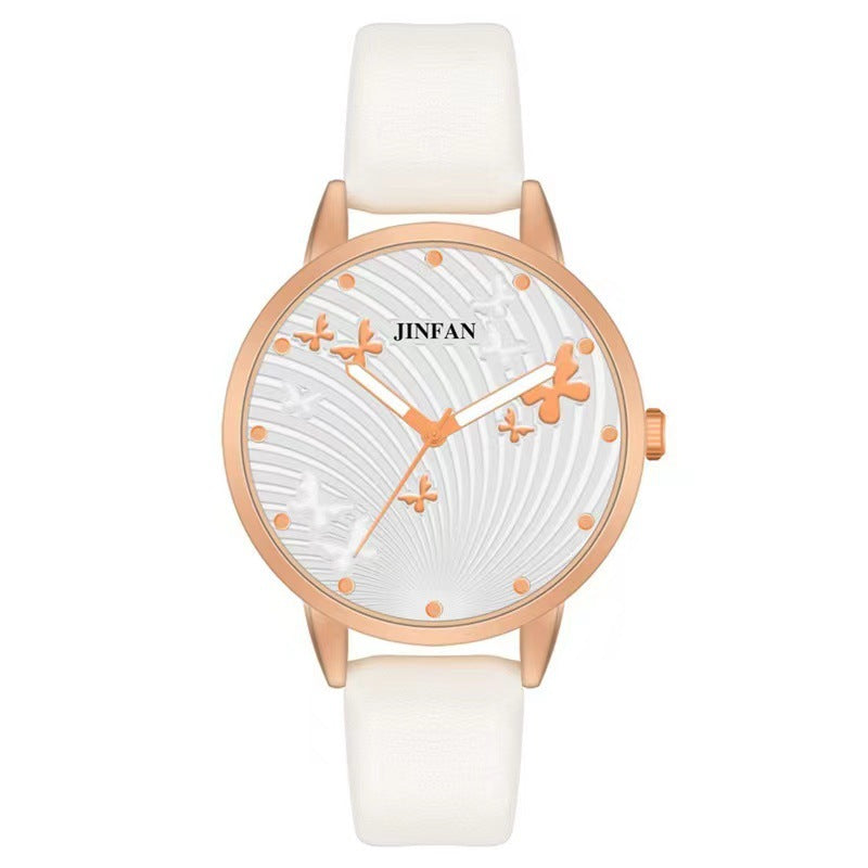 Chic Youthful Flutter Elegance Coordinated Stylish Crystal Timepiece
