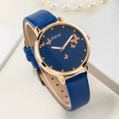 Chic Youthful Flutter Elegance Coordinated Stylish Crystal Timepiece