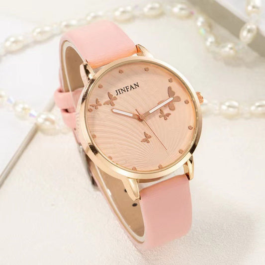 Chic Youthful Flutter Elegance Coordinated Stylish Crystal Timepiece