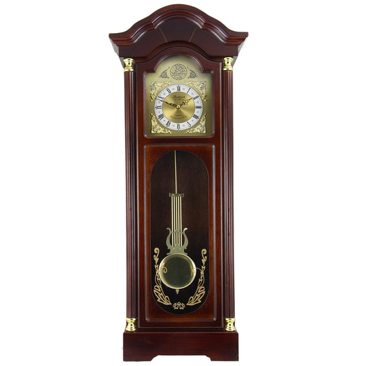 Bedford Clock Collection 33 Inch Chiming Pendulum Wall Clock in