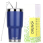 DRINCO® 30oz Insulated Tumbler Spill Proof Lid w/2 Straws (Royal Blue)