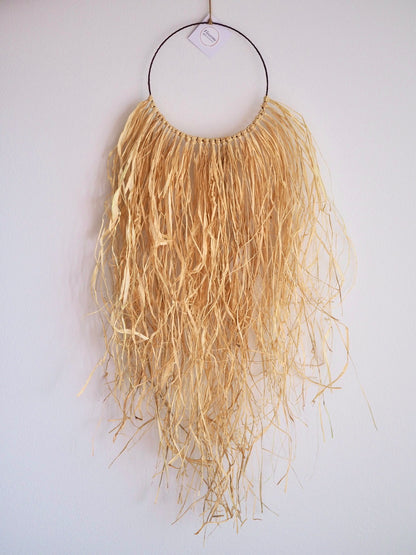 Boho Raffia Wreath | Raffia Wall Hanging