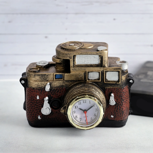 Old Timey Camera Clock- Brown